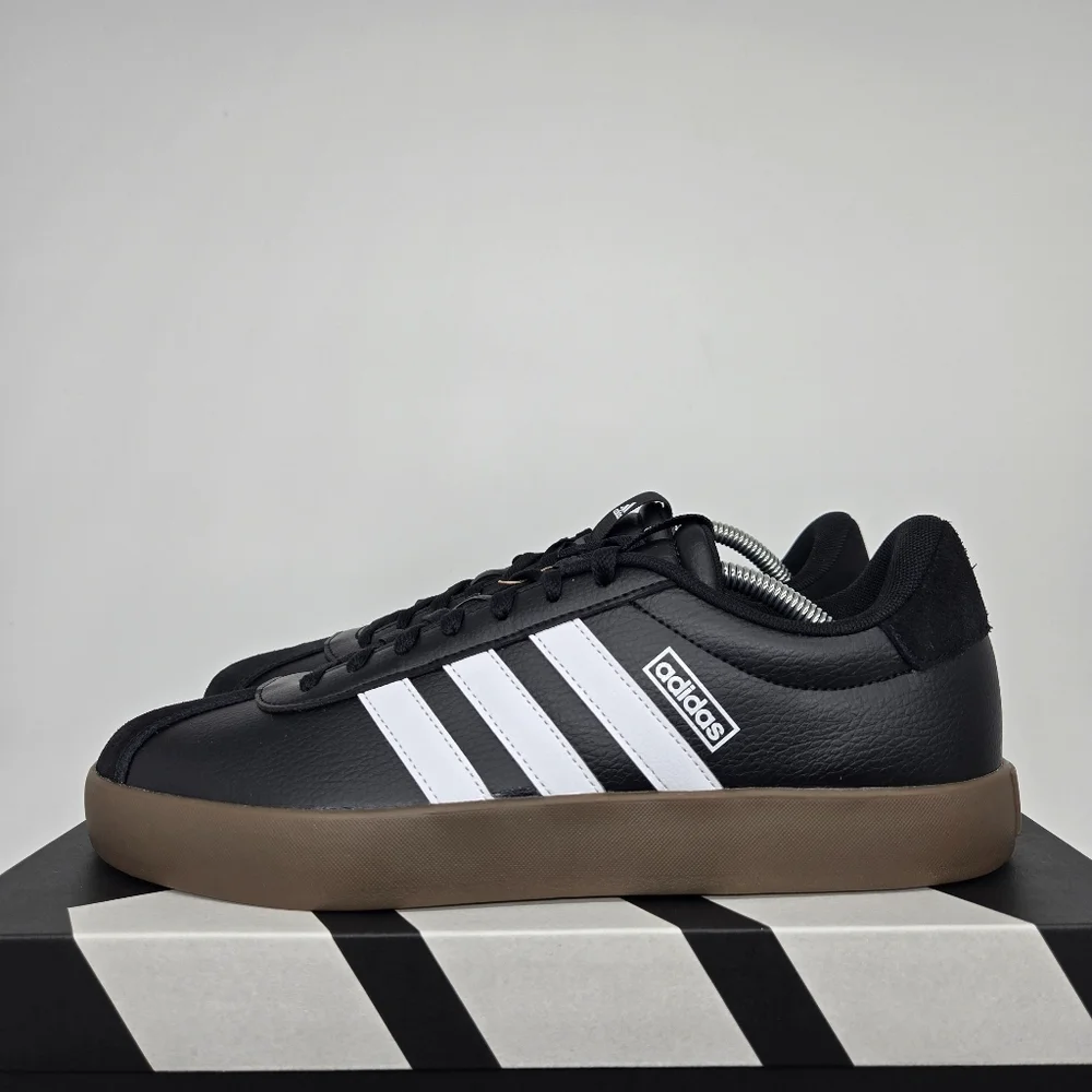 New adidas Vl Court 3.0 Core Black Cloud White Gum Men's Shoes Size 12
